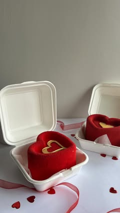 Crvene torte u obliku srca sa zlatnim detaljem za Dan zaljubljenih